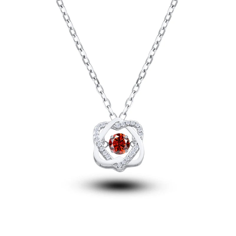 Moissanite Necklace For Women 100% Sterling S925 Silver With White Gold Plated Lab Diamond Jewelry Wedding Pendant with O-chain - Uknowucme