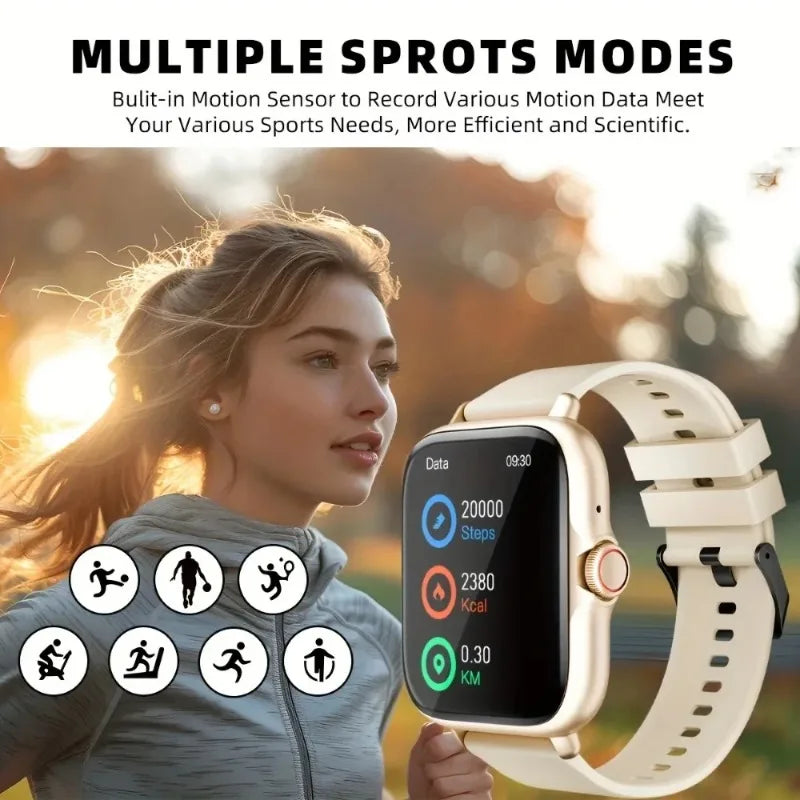 New smartwatch for men and women,  rotating button, Bluetooth response, fitness and sports watch