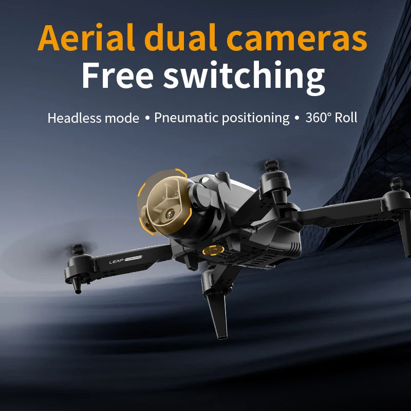 Foldable Four - Axis Drone with 360° Roll Feature - Dual Camera, Optical Flow Hover, Six - Axis Gyroscope & One - Click Landing - Uknowucme