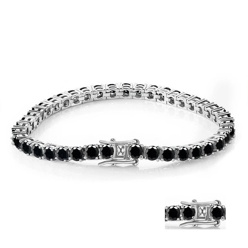 Moissanite Tennis Bracelet for Women 18K White Gold Plated Silver 3mm D Color VVS1 Wedding Party Jewelry Bracelets for Women Man - Uknowucme