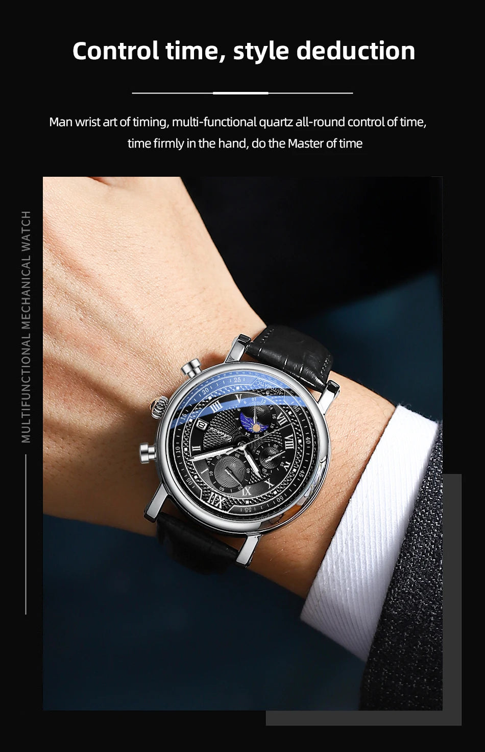 CHENXI Men Quartz Watch Luxury Sports Waterproof Chronograph Luminous Date Men’s Wrist Watch Business Leather Watches Clock - Uknowucme