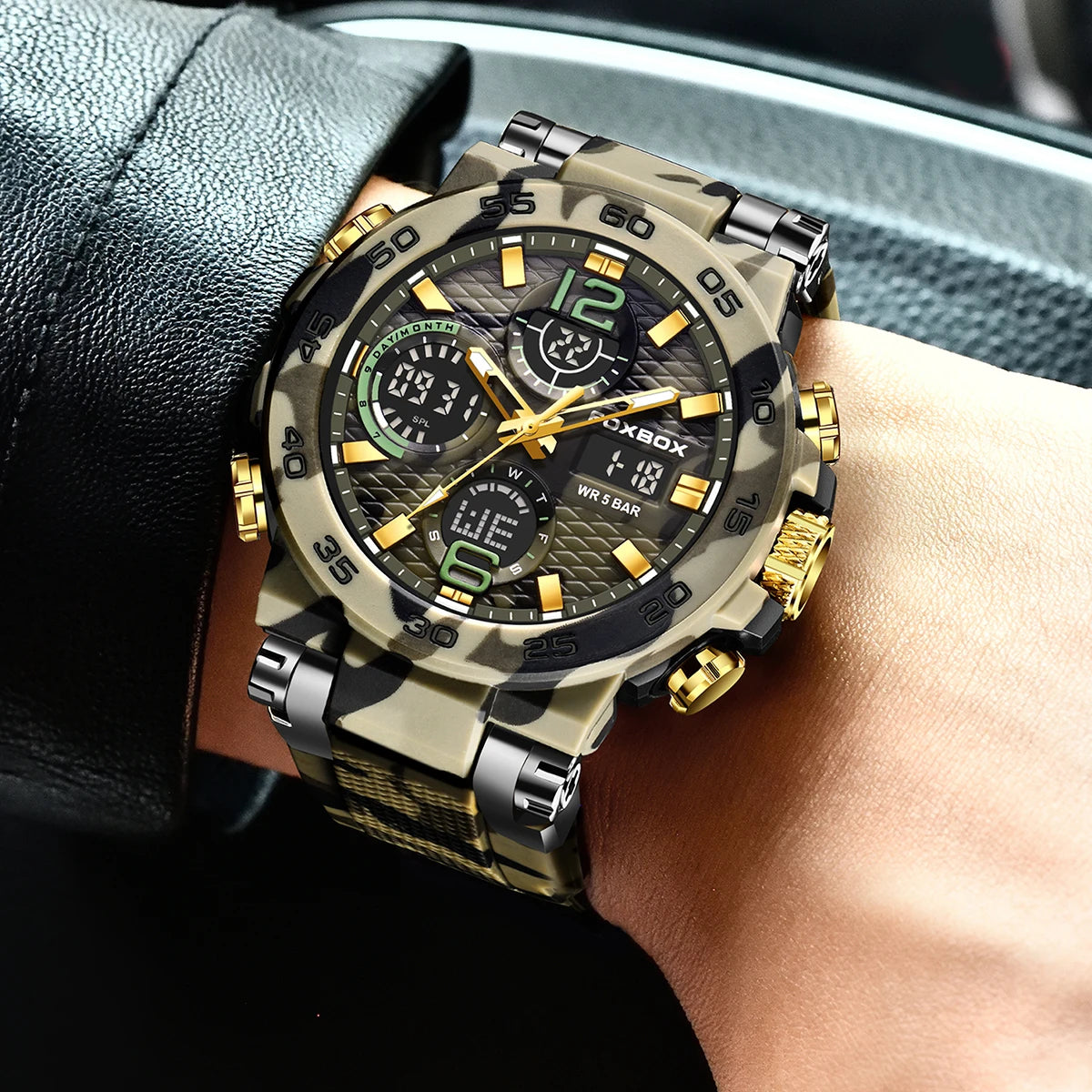 FOXBOX Military Digital Watch for Men Camouflage Waterproof Wristwatch Mens Shockproof Sport Quartz Tactical Clock Montre Homme - Uknowucme