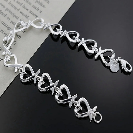 korean trend 925 sterling silver fine heart kelp fashion Bracelet for woman  luxury jewelry Wedding party Christmas gifts - Uknowucme