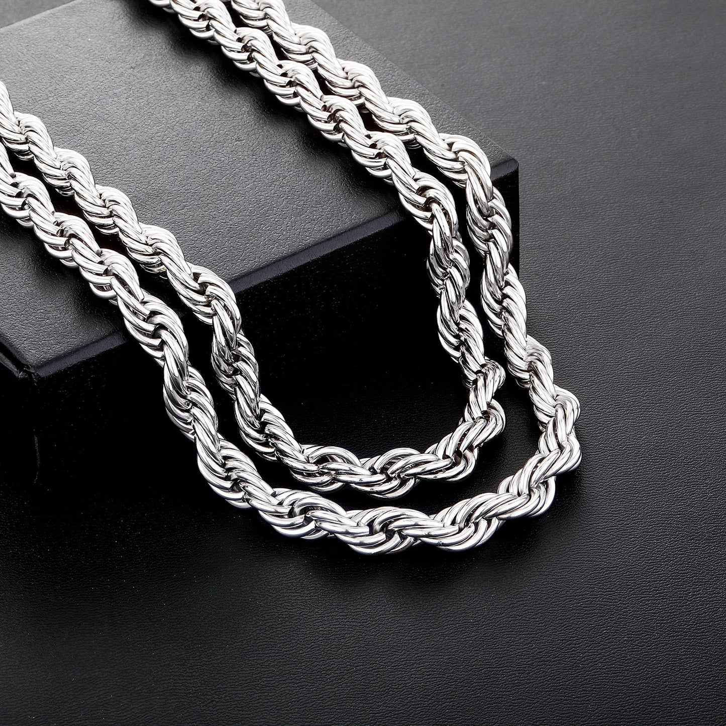 GUCY 10mm Rope Chain Necklace Lowkey fashion Stainless Steel Men Women Jewelry Gifts - Uknowucme