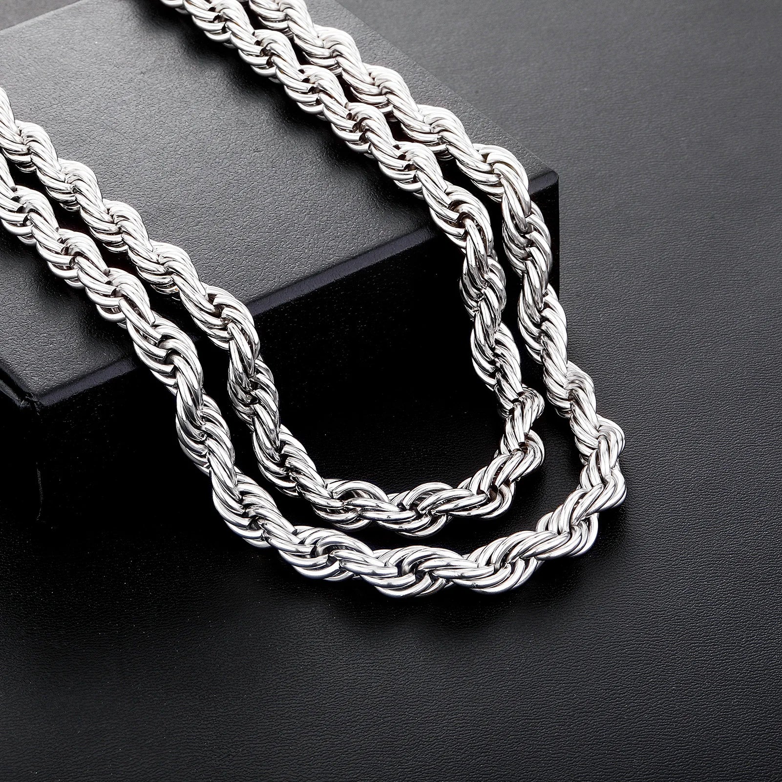GUCY 10mm Rope Chain Necklace Lowkey fashion Stainless Steel Men Women Jewelry Gifts - Uknowucme