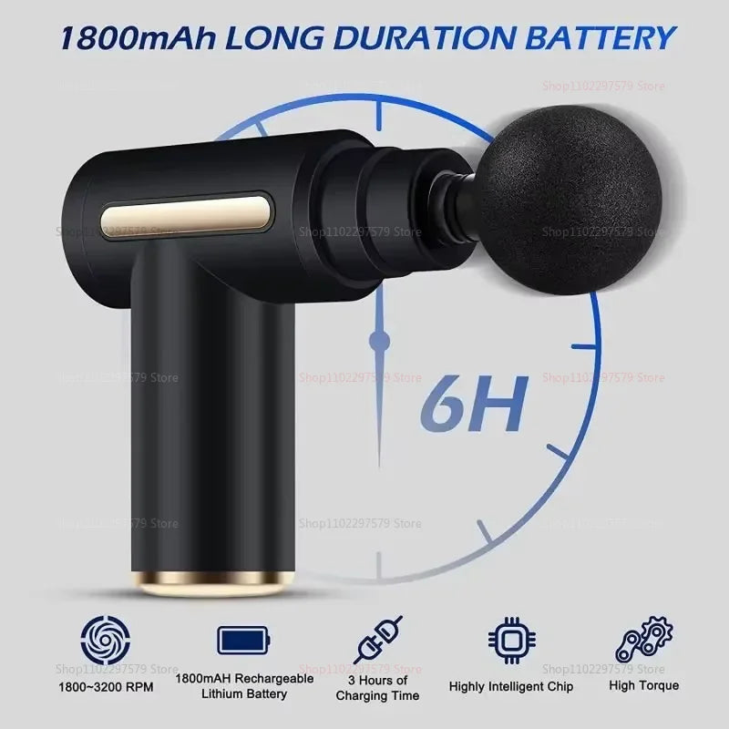 Electric Percussion Massage Gun for Deep Tissue Muscle Relaxation Fatigue Relief Body Neck Back Shoulder Fitness Tool