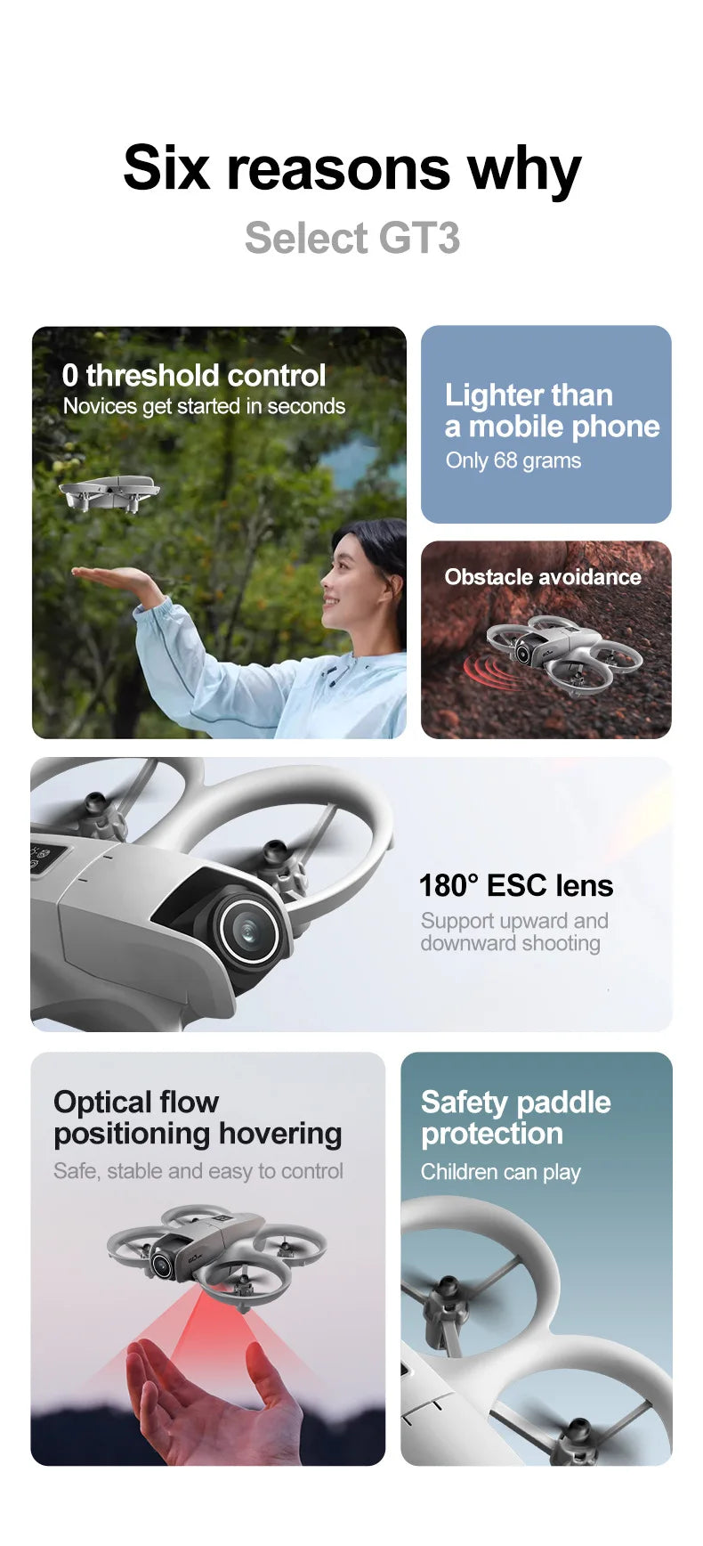 Drone Gt3 Mini Hd 4k Picture Quality Drone Obstacle Avoidance Professional Aerial Photography Aircraft Remote Control Aircraft