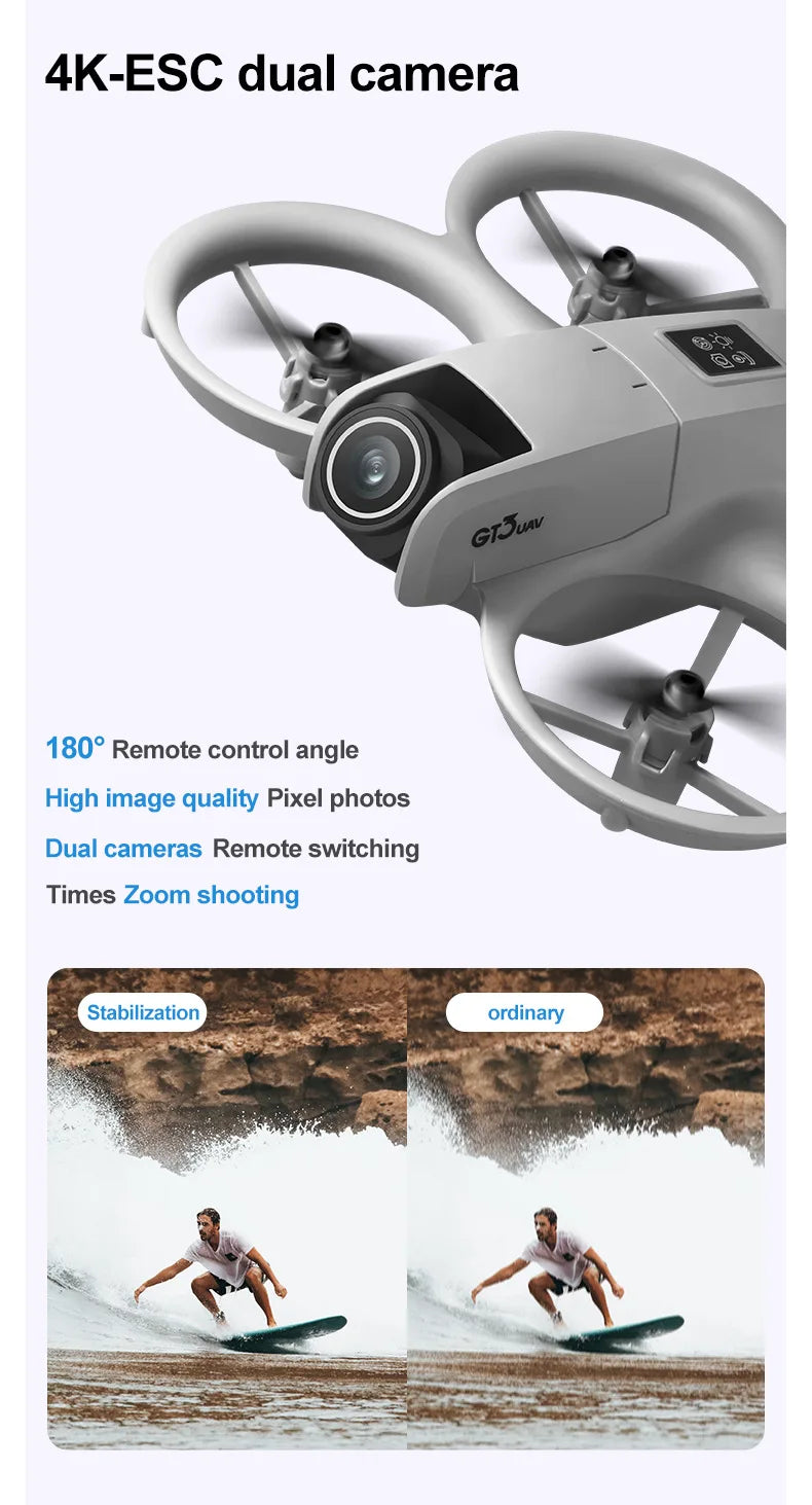 Drone Gt3 Mini Hd 4k Picture Quality Drone Obstacle Avoidance Professional Aerial Photography Aircraft Remote Control Aircraft