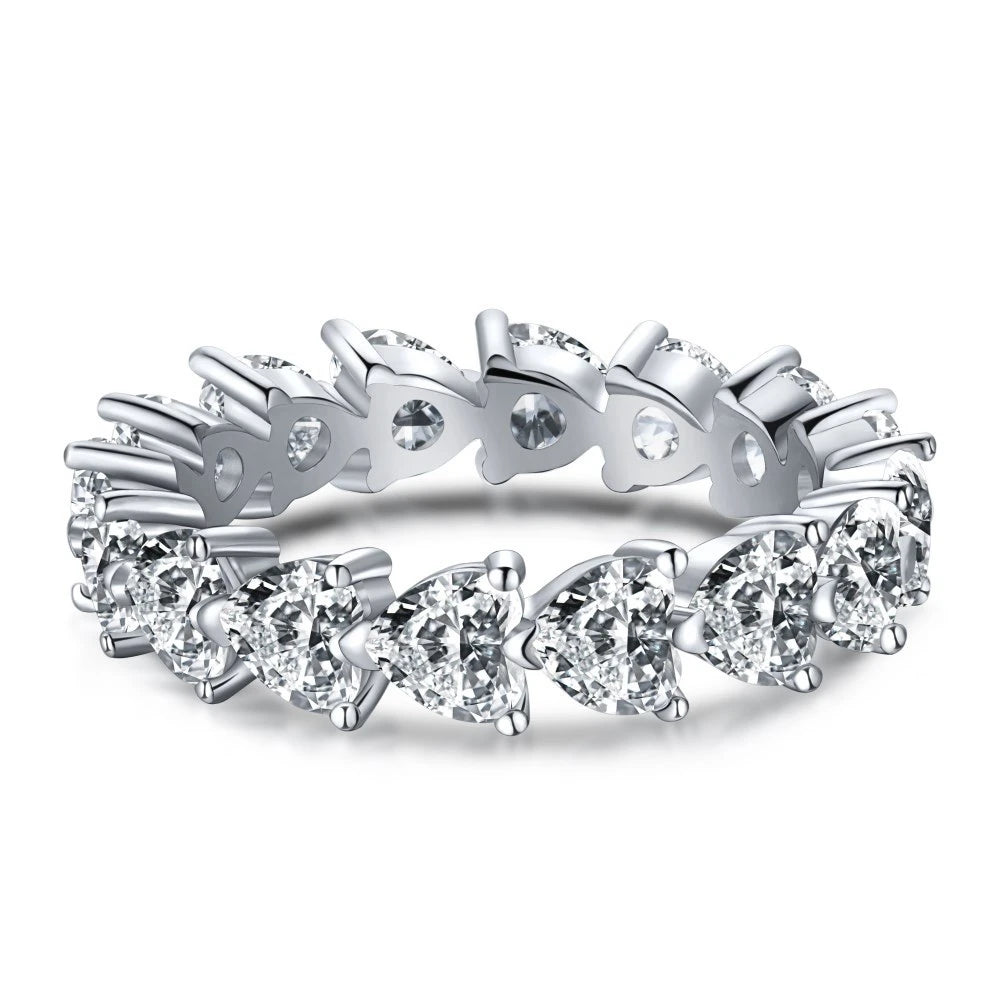 Wong Rain 100% 925 Sterling Silver Oval Heart Round Emerald Cut Lab Sapphire Gemstone Jewelry Wedding Band Row Ring Wholesale - Uknowucme