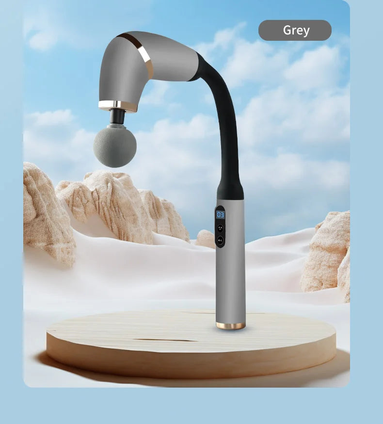 Massage Gun with Upgraded Extended Handle U-Shaped Back Massager Deep Tissue with 4 Massage Heads Fascia Gun Muscle Relaxation