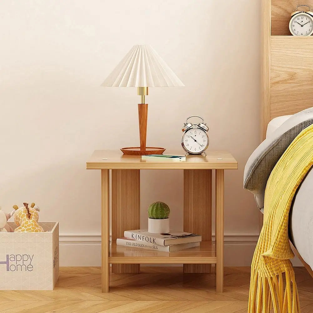 Simple Bedside table Solid Wood Nightstands Double-Layer Night table Living Room Sofa Side Table Modern Home Bedroom furniture - Uknowucme