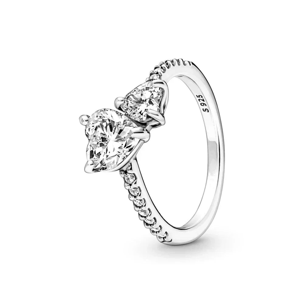 NEW 925 Sterling Silver pretty Mother’s Day Family Always Encircled Hoop Earrings Mum Pavé Heart Rings Fit Women Gifts - Uknowucme