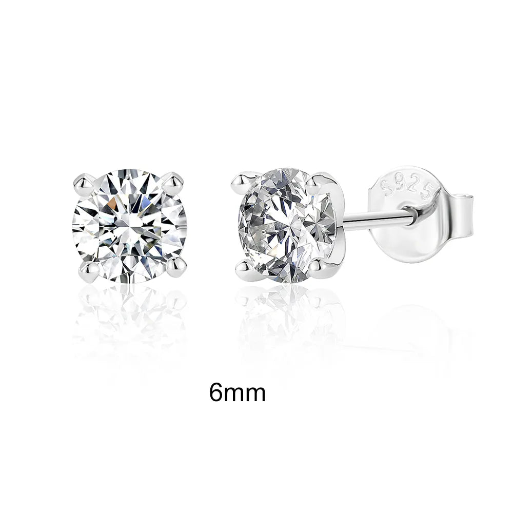 CANNER 0.5-1.2 Carat D Color Moissanite Ear Stud Earrings For Women 925 Sterling Silver Sparkling Piercing Earring Fine Jewelry - Uknowucme