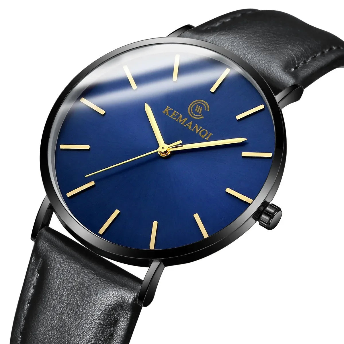 Fashion Ultra Thin Men's Quartz Wristwatch Minimalist Style Mens Watch Leather Band Business Casual Male Clock relogio masculino - Uknowucme
