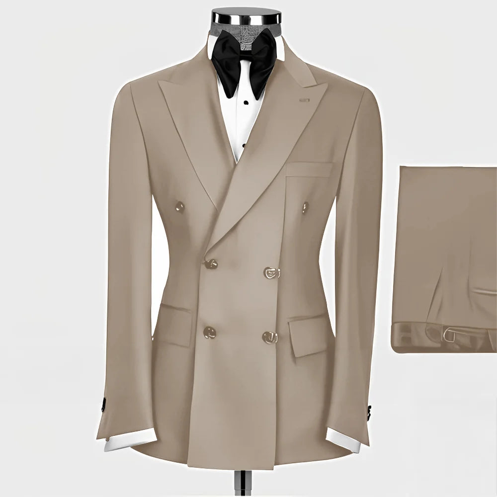 Formal Men's Suit 2-piece Peak Lapel Blazer Groom Wedding Tuxedo Classic Slim Fit Outfit Tailor-made Tuxedo for Male - Uknowucme