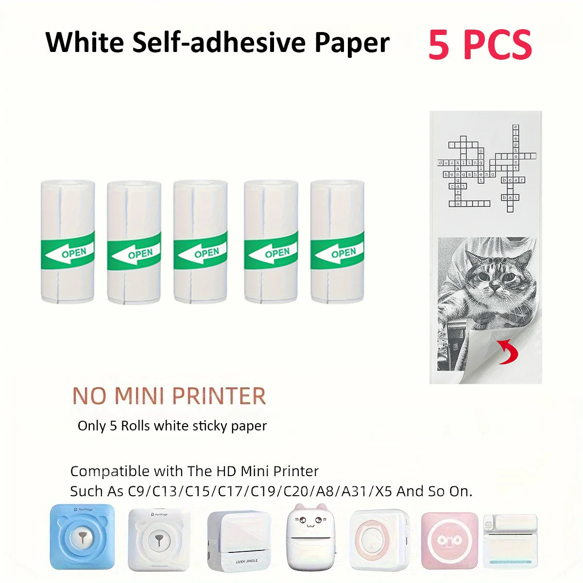 57*25mm Thermal Paper 30 Rolls White Children Camera Instant Print Kids Camera Printing Paper Replacement Accessories Parts - Uknowucme