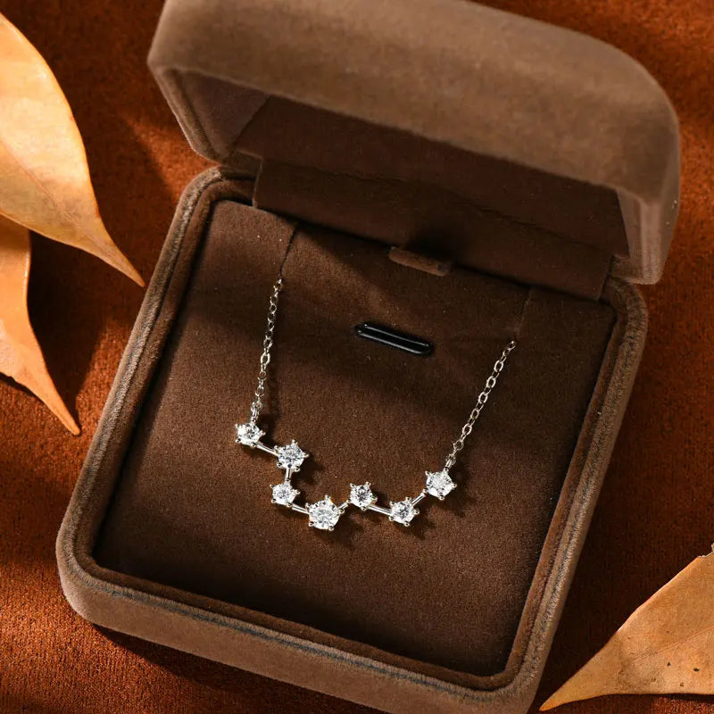 4Mm&3.5Mm&3Mm Round Moissanite Necklace For Women Fashion Pendant Necklace 18K White Gold 925 Sterling Silver Jewelry Gift - Uknowucme