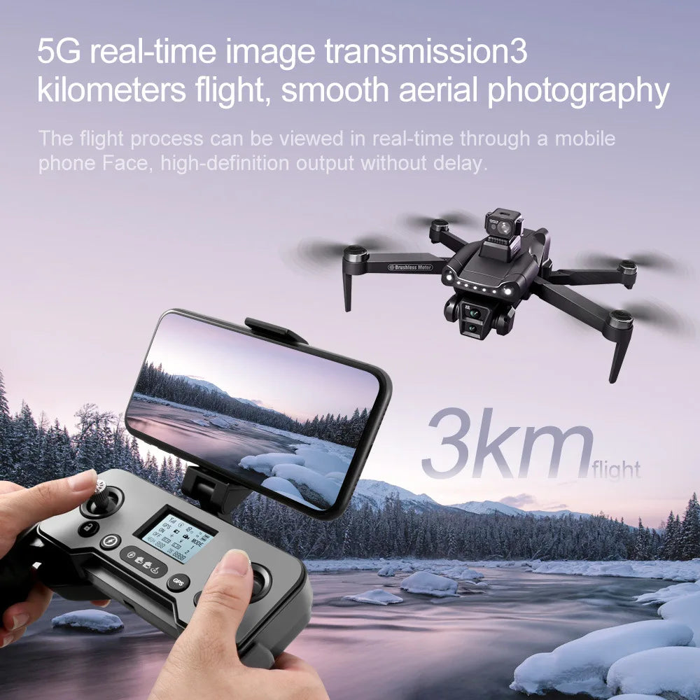 Drone 8K V198 Profesional HD Camera For Xiaomi ESC Brushless Obstacle Avoidance Aerial Optical Foldable Quadcopter Mini Drone - Uknowucme