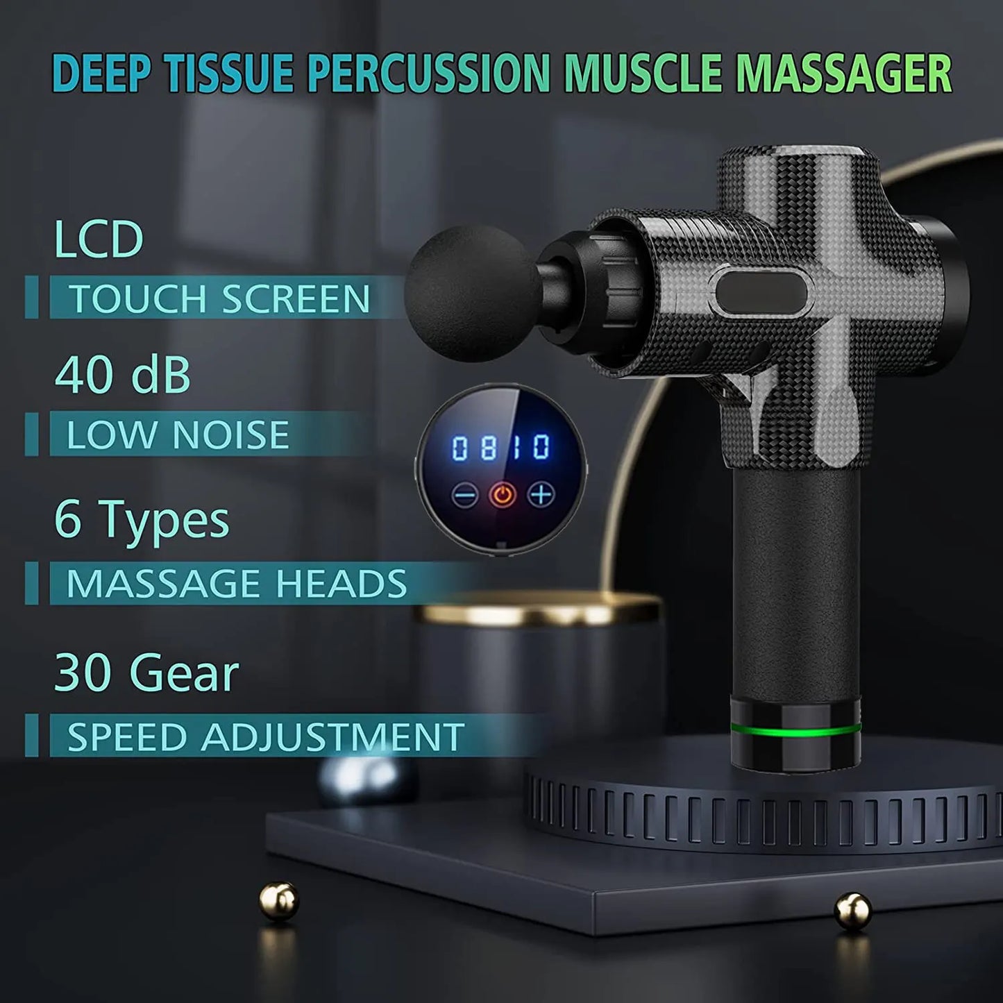 Deep Tissue Massage Gun Portable Facial Muscle Massager Massage Pistool For Back Neck Body Muscle Fitness Tool - Uknowucme