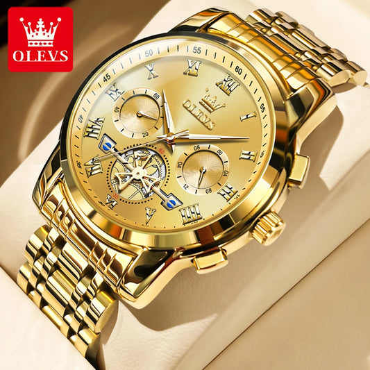 OLEVS 2859  Men's Quartz Watch With Steel Band Timing Function - Uknowucme