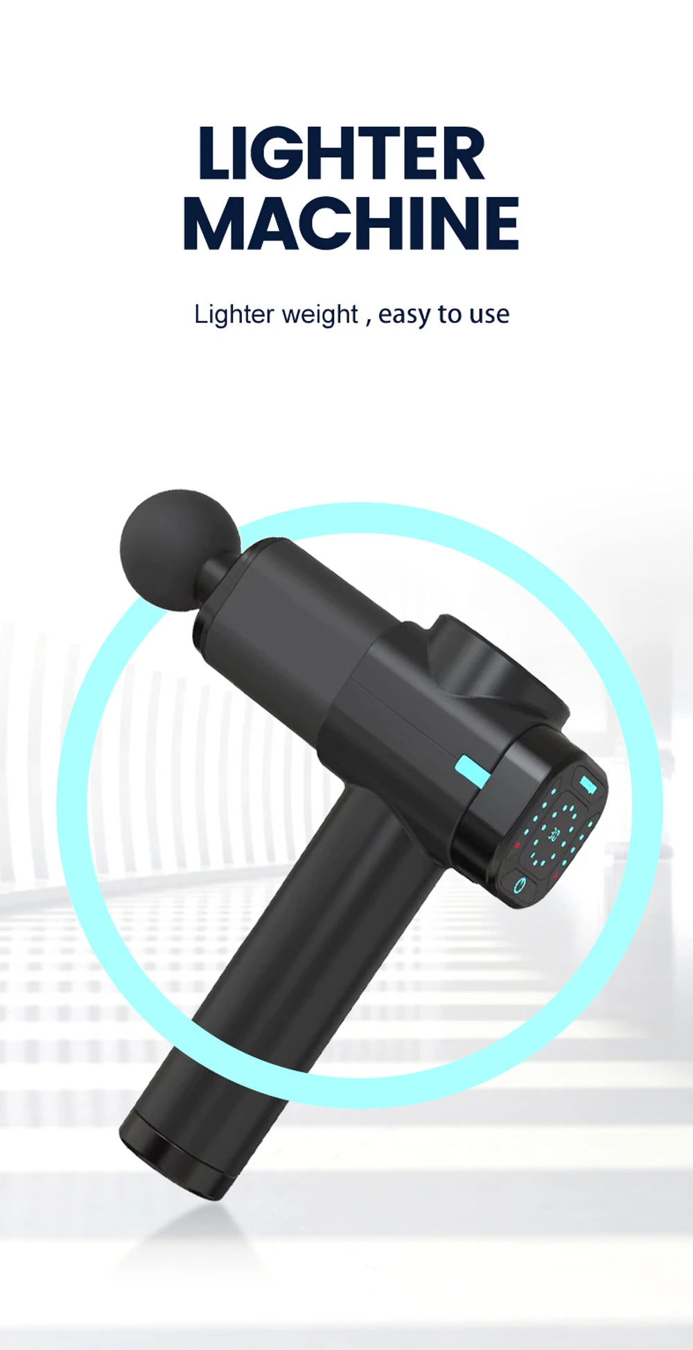 Massage Gun 30 Speed& 8 Heads Deep Tissue High Percussion Muscle Back Neck Massager For Athletes Pain Relief Fascia Gun