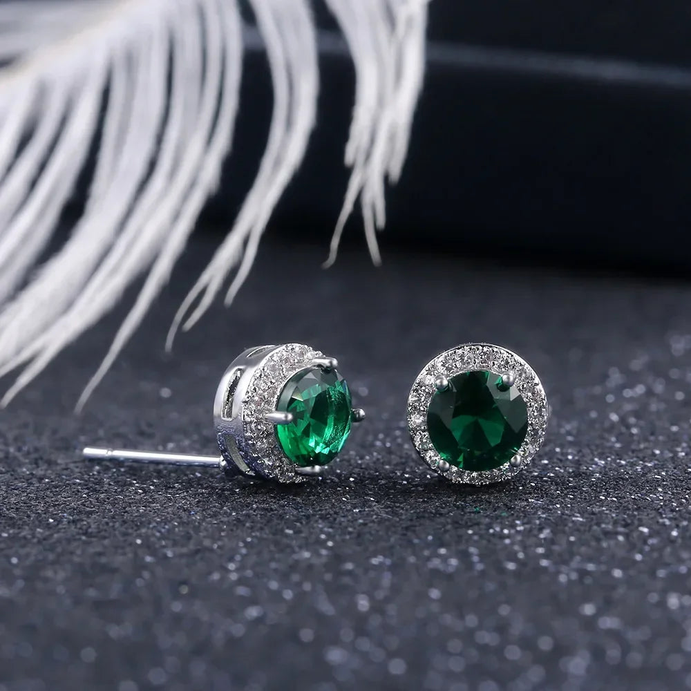 2025 Geometric Green CZ Sparkling Cubic Zirconia Earrings, Suitable for Women's Wedding Parties, Elegant  Jewelry - Uknowucme