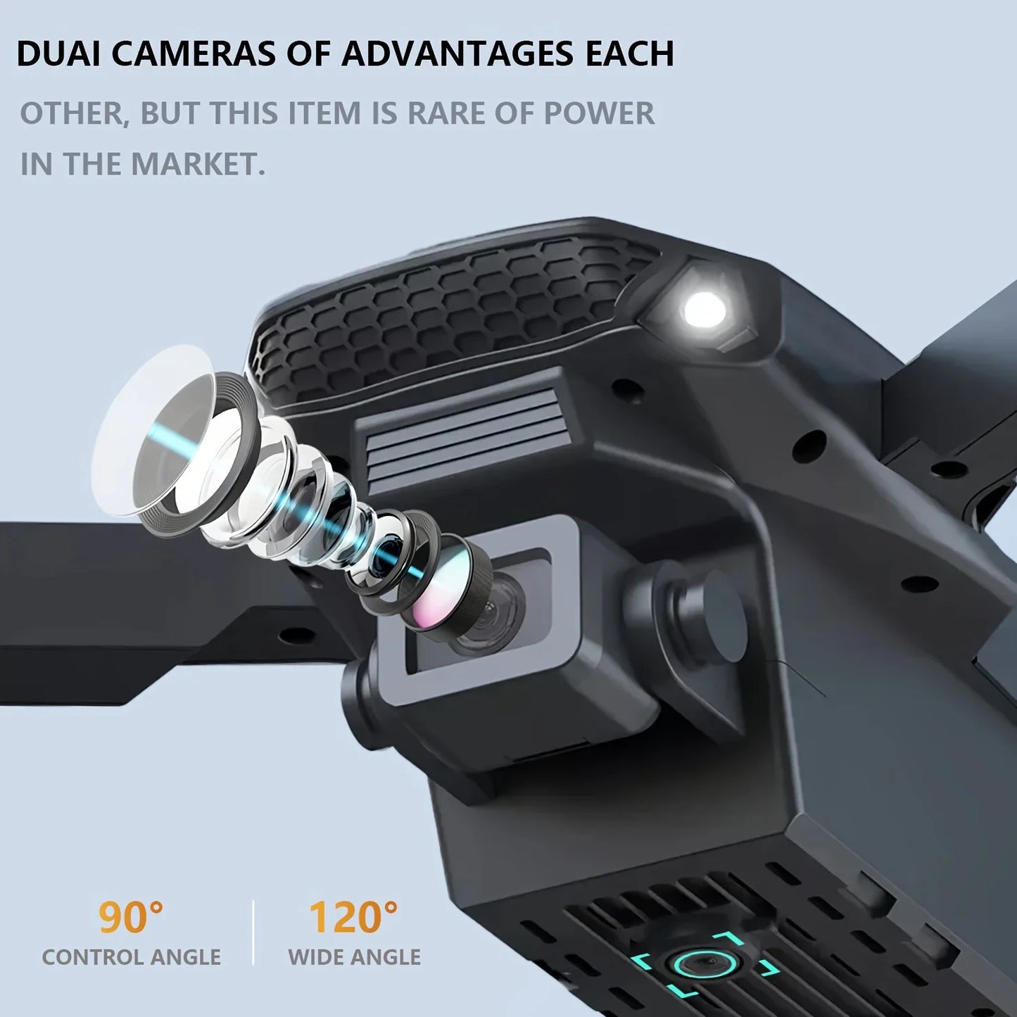 E88 Drone with Dual 4K HD Cameras,  Wi-Fi, USB Charging, 1181.1inch Max Altitude, 3m/s Speed, One-Click Return,  No GPS，4k drone
