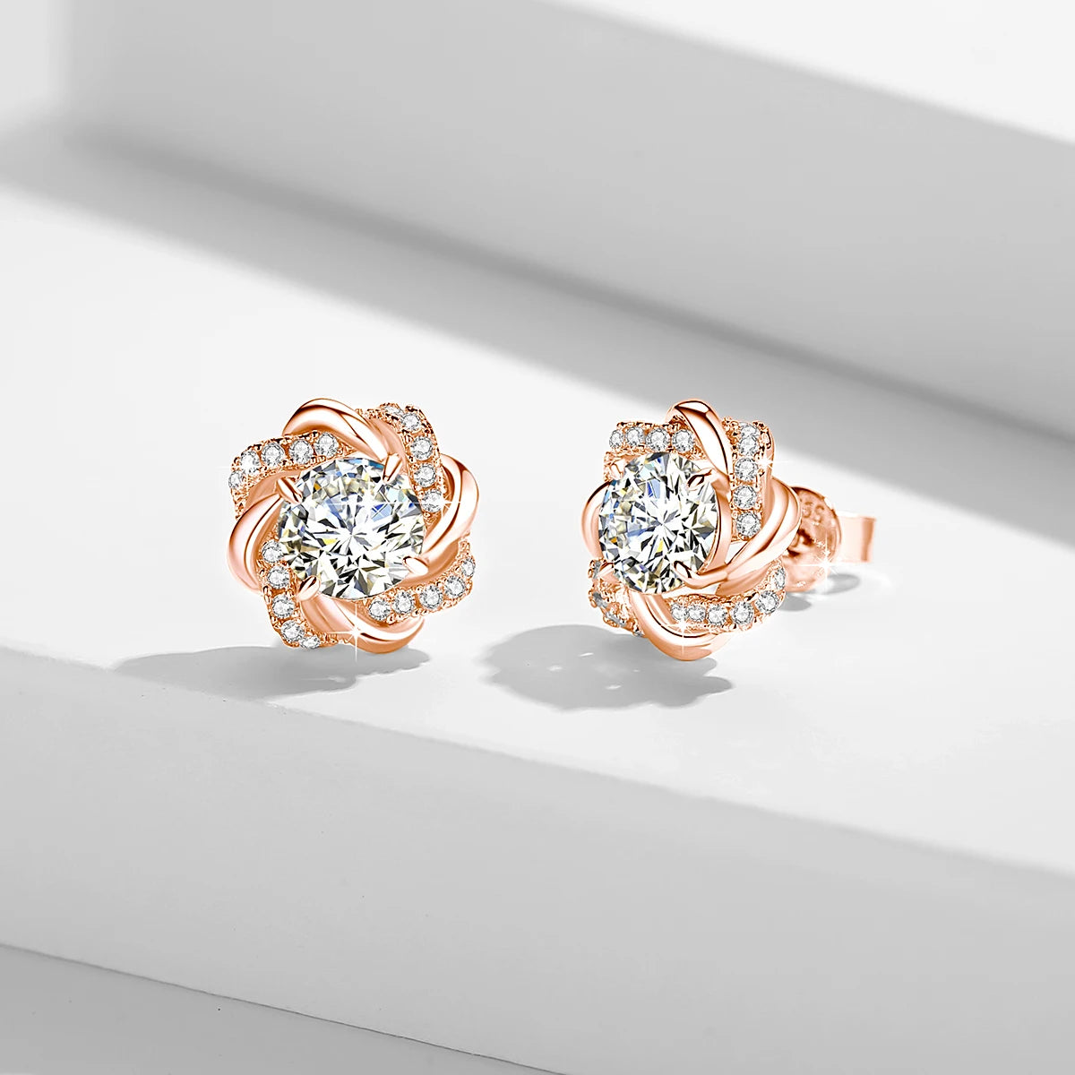 Moissanite Earrings With Certificate 2 Carat Rose Gold Luxury Jewelry For Woman Star Of David Design Trend Gift Female Mossanite - Uknowucme