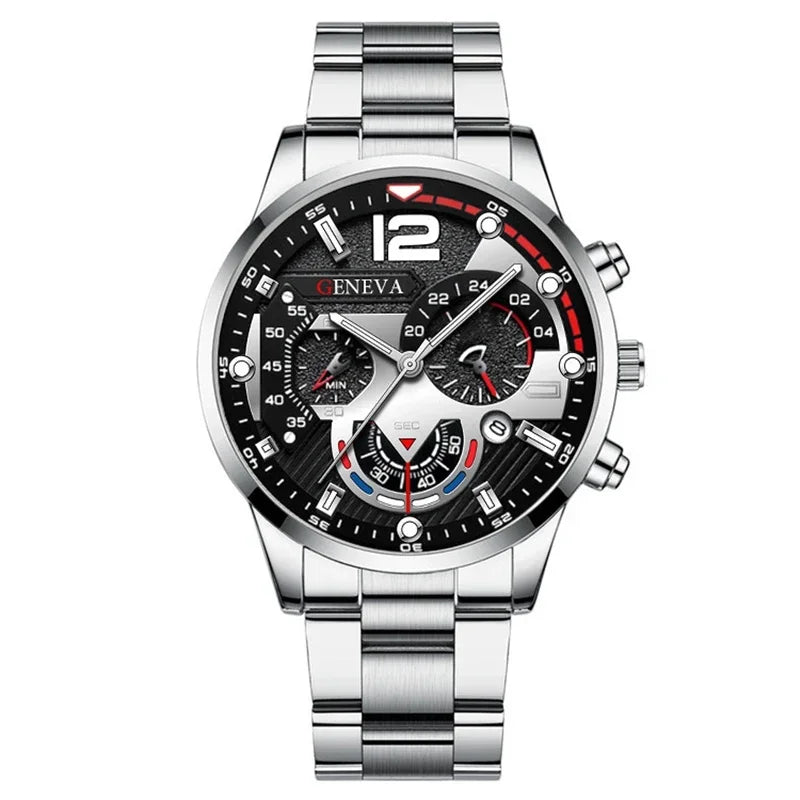 NEWFashion Mens Stainless Steel Watches Luxury Quartz Wristwatch Calendar Luminous Clock Men Business Casual Watch Reloj Hombre - Uknowucme
