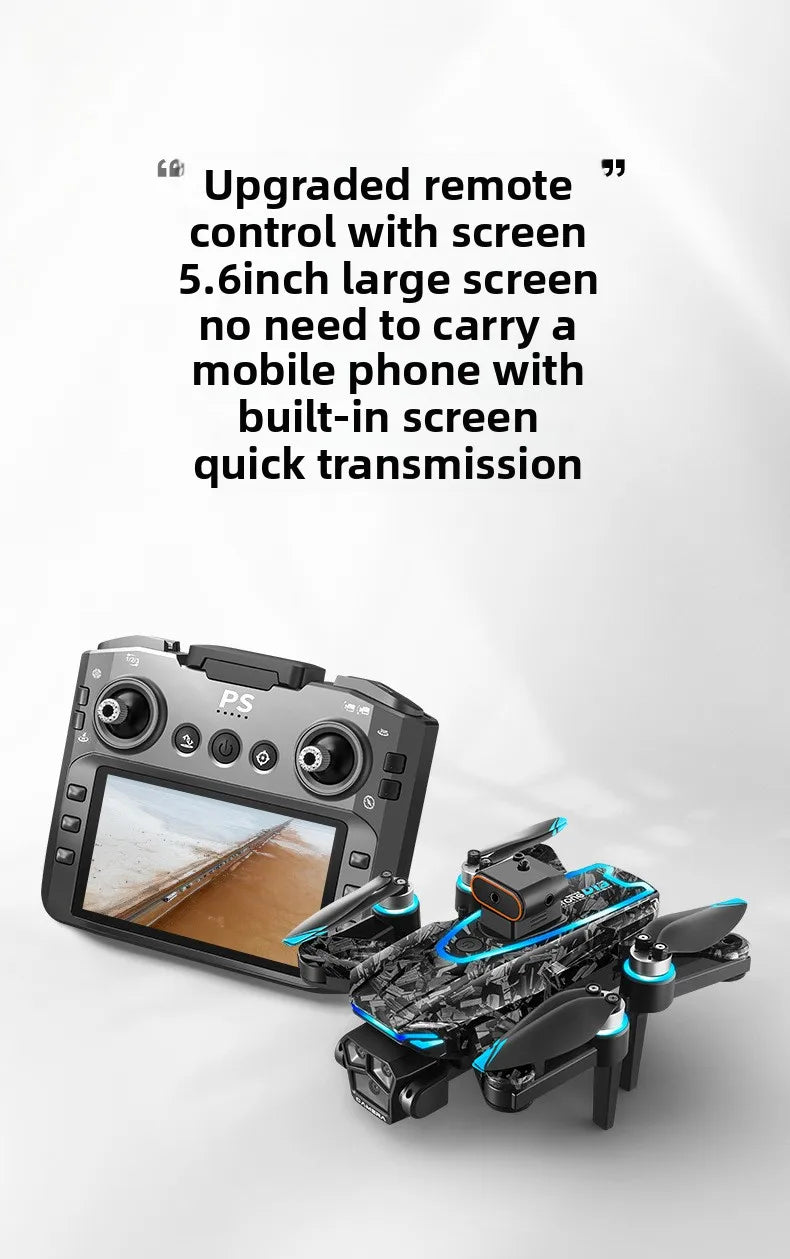 Aircraft Foreign Trade New D13 Drone with 5.6-inch Screen Control Brushless Quadcopter Obstacle Avoidance Remote-controlled - Uknowucme