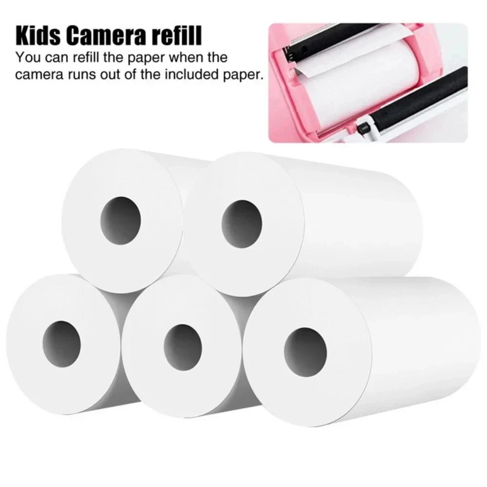 57*25mm Thermal Paper 30 Rolls White Children Camera Instant Print Kids Camera Printing Paper Replacement Accessories Parts - Uknowucme