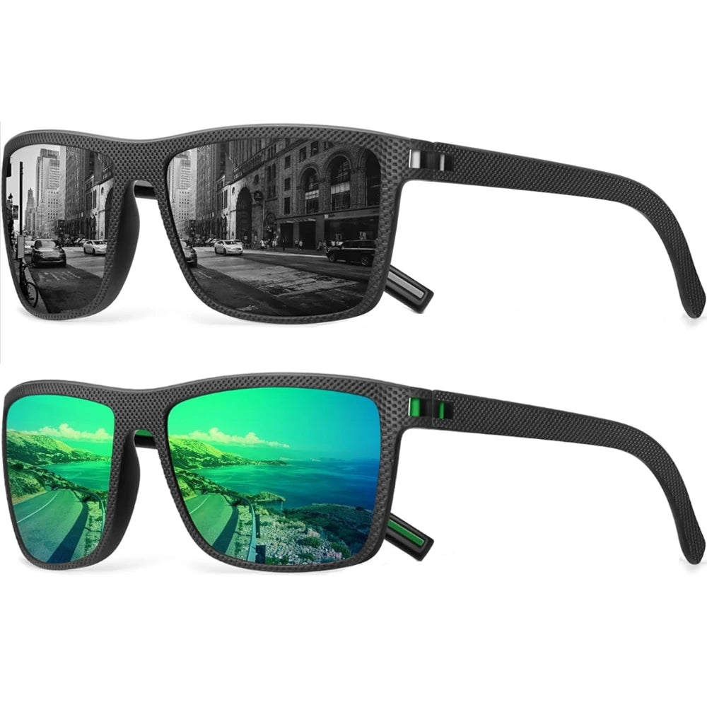 2Pack Sunglasses Men Polarized Sun glasses for Womens Trendy Retro Mirror Lens for Driving Fishing UV400 Protection - Uknowucme