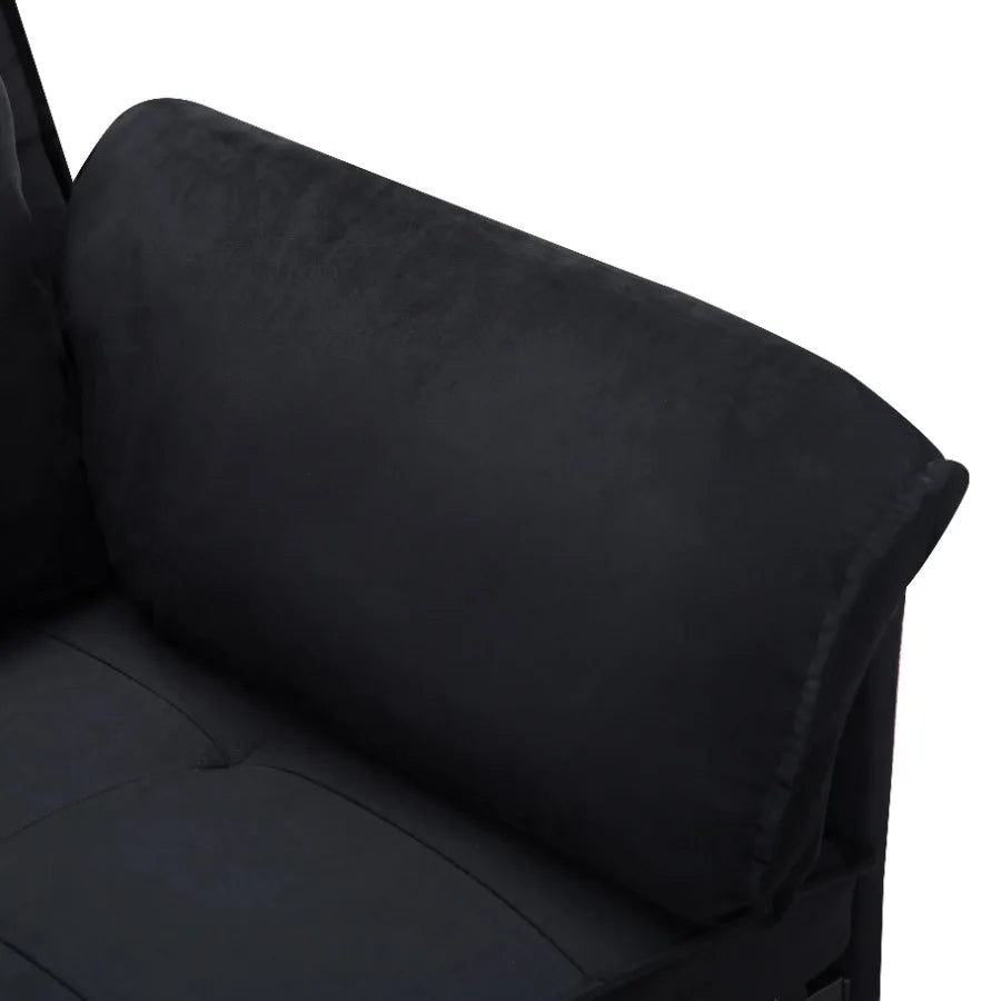 BSHTI Fold out Sleeper Sofa Bed,Durable Metal Frame,Velvet Upholstery,Conversion Sofa With 5 Adjustable Reclining Positions