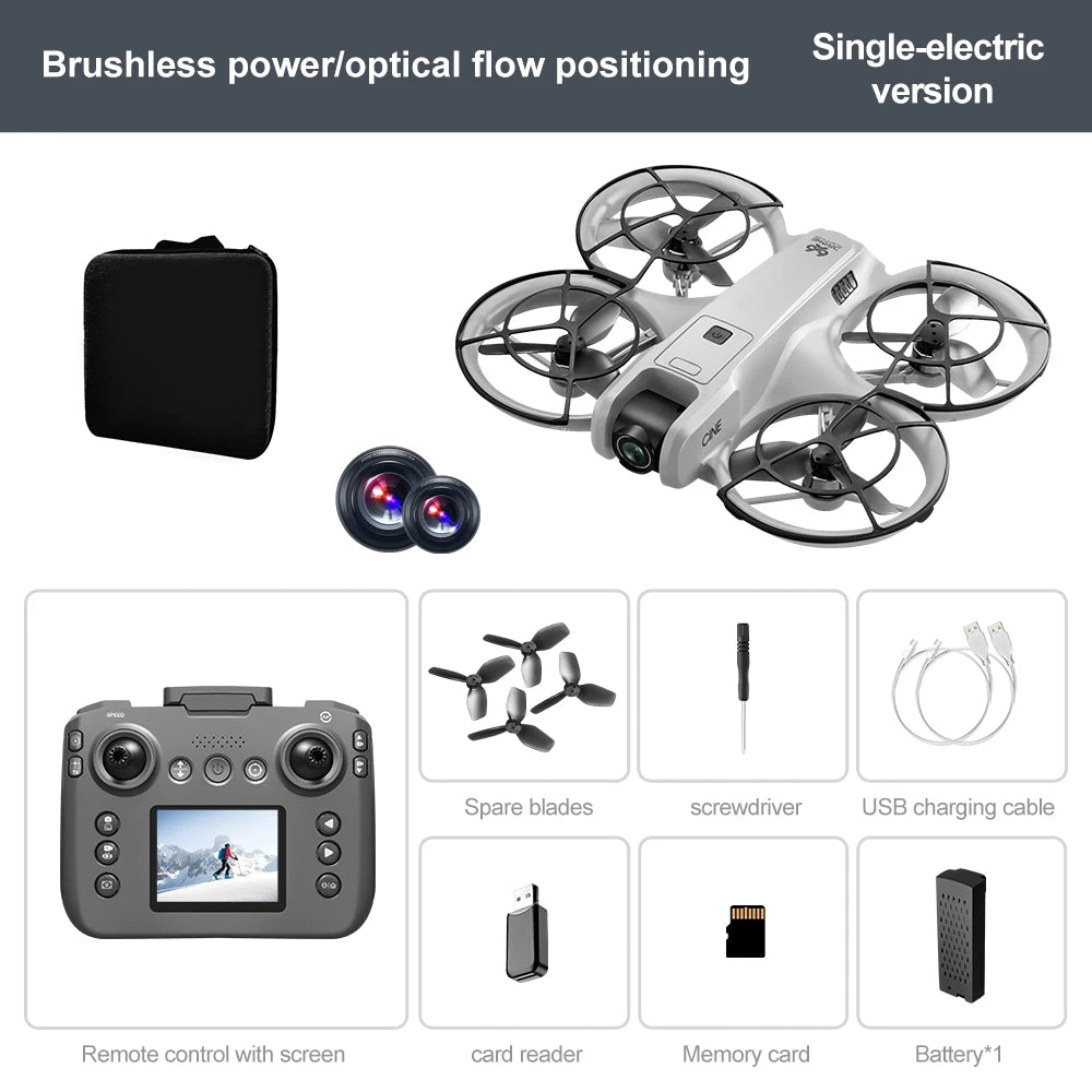 Drone 8k high-definition aerial photography obstacle avoidance brushless quadcopter children's remote control toy 2025 models - Uknowucme