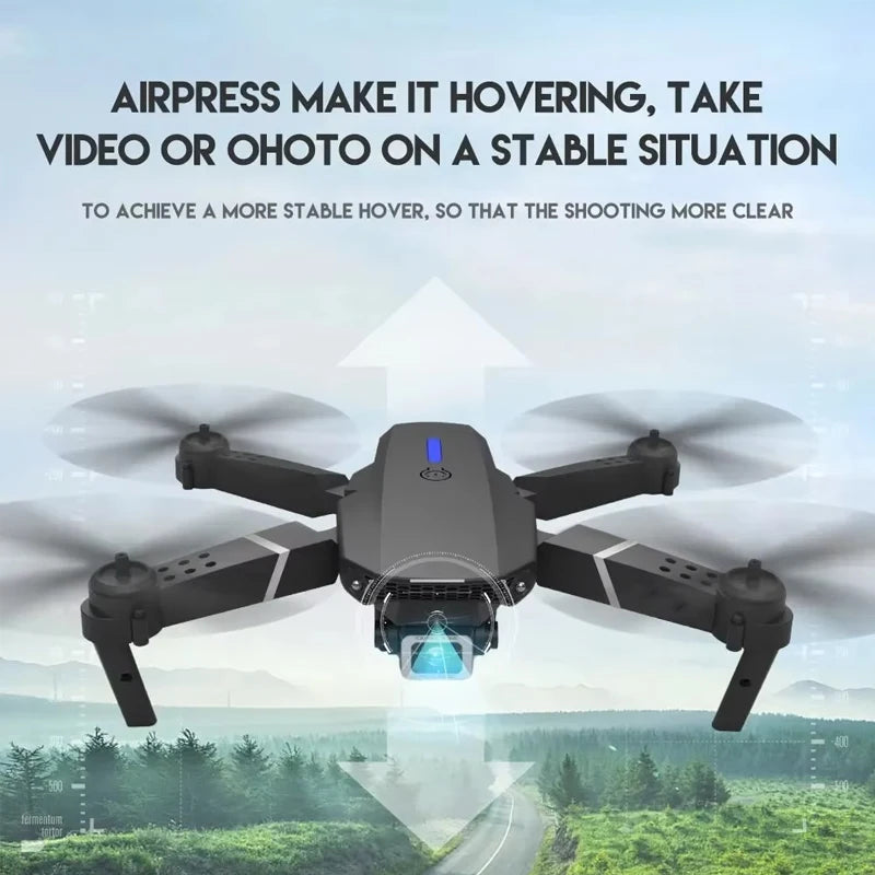 E88 Drone Toy, Dual Camera, One Key Takeoff Remote Control Men'S Gift Indoor and Outdoor, Halloween/Christmas/New Year Gift - Uknowucme