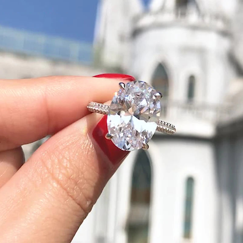 Moissanite Ring 100% Real 925 Sterling Silver Diamond Party Wedding Band Rings for Women Bridal Engagement Jewelry GRA Certified - Uknowucme