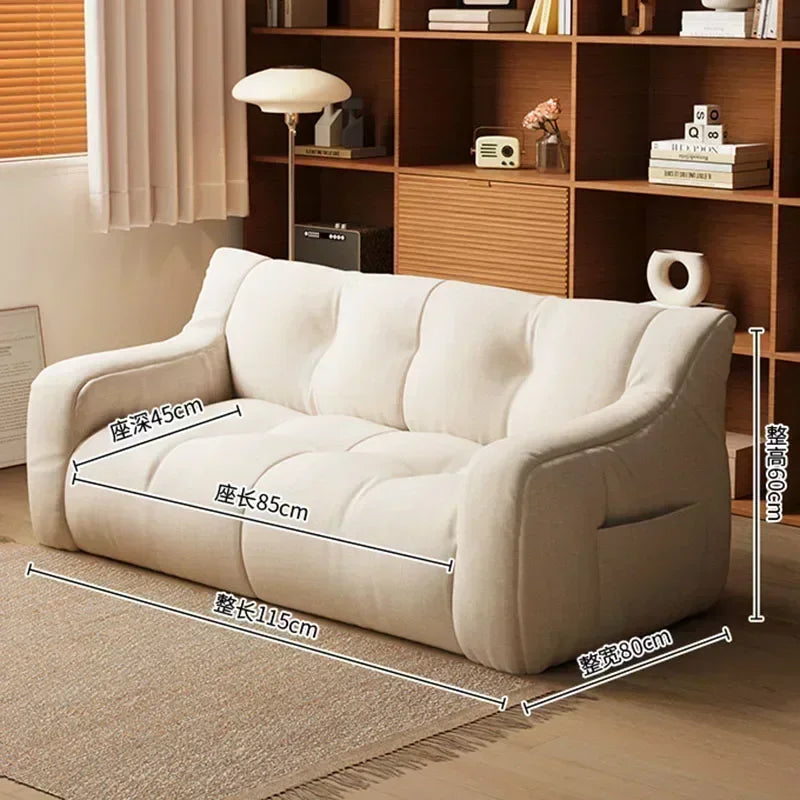 Luxury Home Fabric Living Room Curved Bean Bag Sofa Lazy Casual Balcony Floor Lounge Salas Muebles Children's Sofa