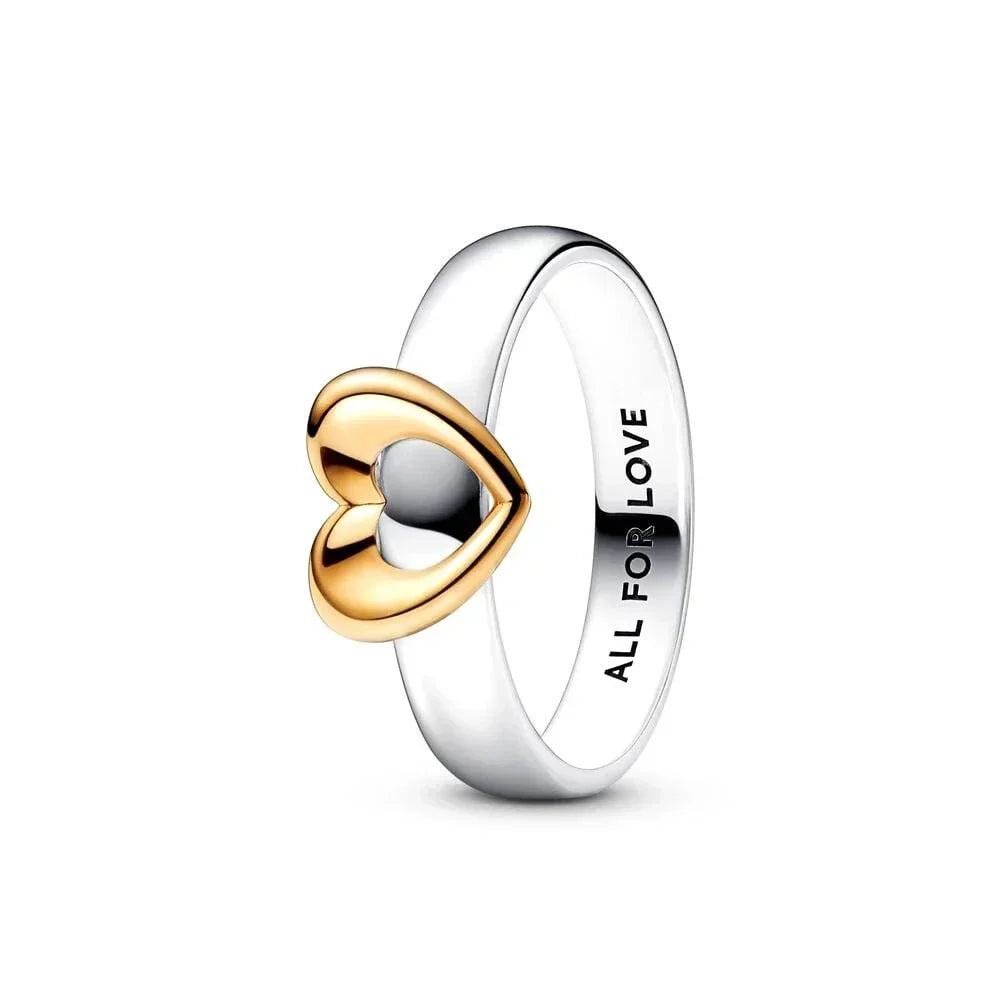 New High Quality 925 Sterling Silver pretty Radiant Heart Pavé Signet Ring Sparkling Wave ME Pavé & Red Dual Ring DIY Gift - Uknowucme