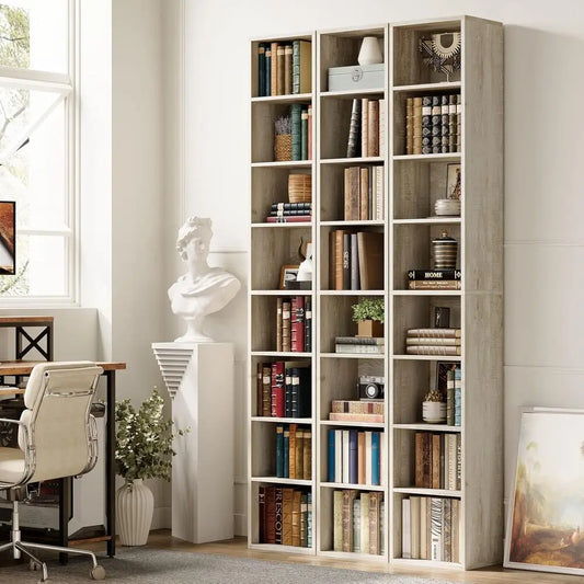 IRONCK Tall Narrow Bookshelf 8 Tiers, Compact Corner Bookcase, Easy to Match for Living Room, Office, Bedroom, Study