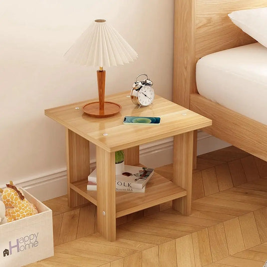 Simple Bedside table Solid Wood Nightstands Double-Layer Night table Living Room Sofa Side Table Modern Home Bedroom furniture - Uknowucme