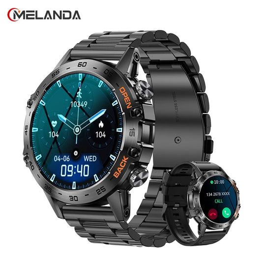 MELANDA Steel 1.39" Bluetooth Call Smart Watch Men Sports Fitness Tracker Watches IP68 Waterproof Smartwatch for Android IOS K52 - Uknowucme