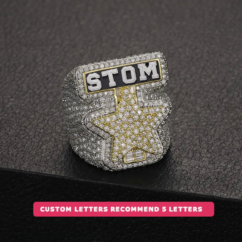 TUHE Unisex Custom letter Ring 925 Silver Skeleton Moissanite Iced Out Hip Hop Rings For Men Hip Hop Jewelry Gifts - Uknowucme