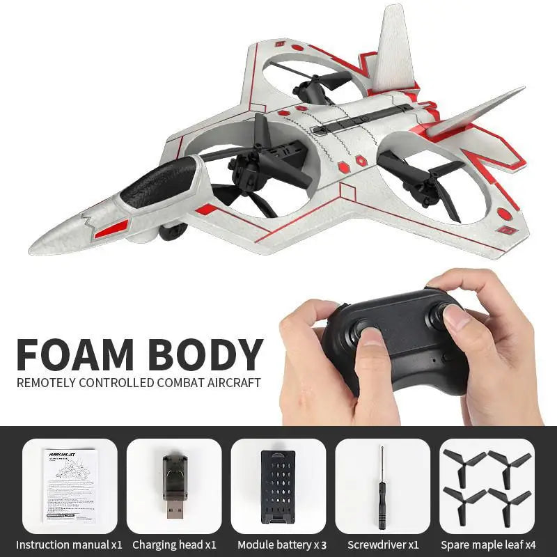 Drone Stunt Fighter Aircraft Model Four-axis Aircraft Remote Control Aircraft Foam Aircraft Roll Rotation Suspension - Uknowucme
