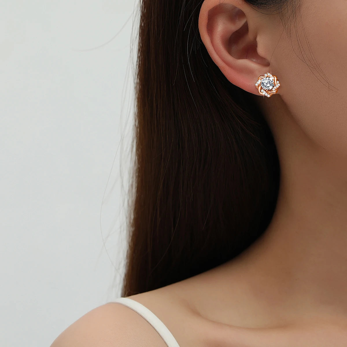 Moissanite Earrings With Certificate 2 Carat Rose Gold Luxury Jewelry For Woman Star Of David Design Trend Gift Female Mossanite - Uknowucme