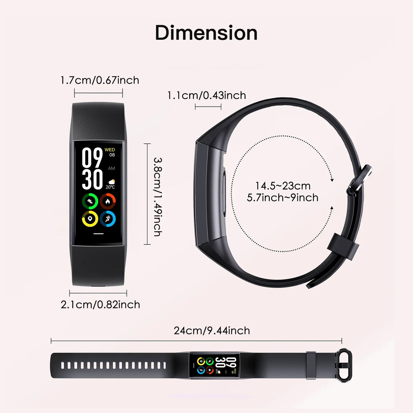New C80 Smartwatch Support Multiple Language Motion Monitoring Ultra Long Battery Life IP67 Waterproof Health Monitoring Watch