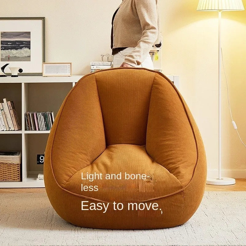X&D Bean Bag Lazy Corduroy Comfortable Sofa Single Bed Tatami Bedroom Balcony Casual Lightweight Small Sofa Living Room 2024 New - Uknowucme