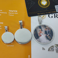 Custom Moissanite Photo Pendant 925 Silver VVS Personalized DIY Memory Picture Mini Small Medium Circle Chain Pendant Necklace - Uknowucme