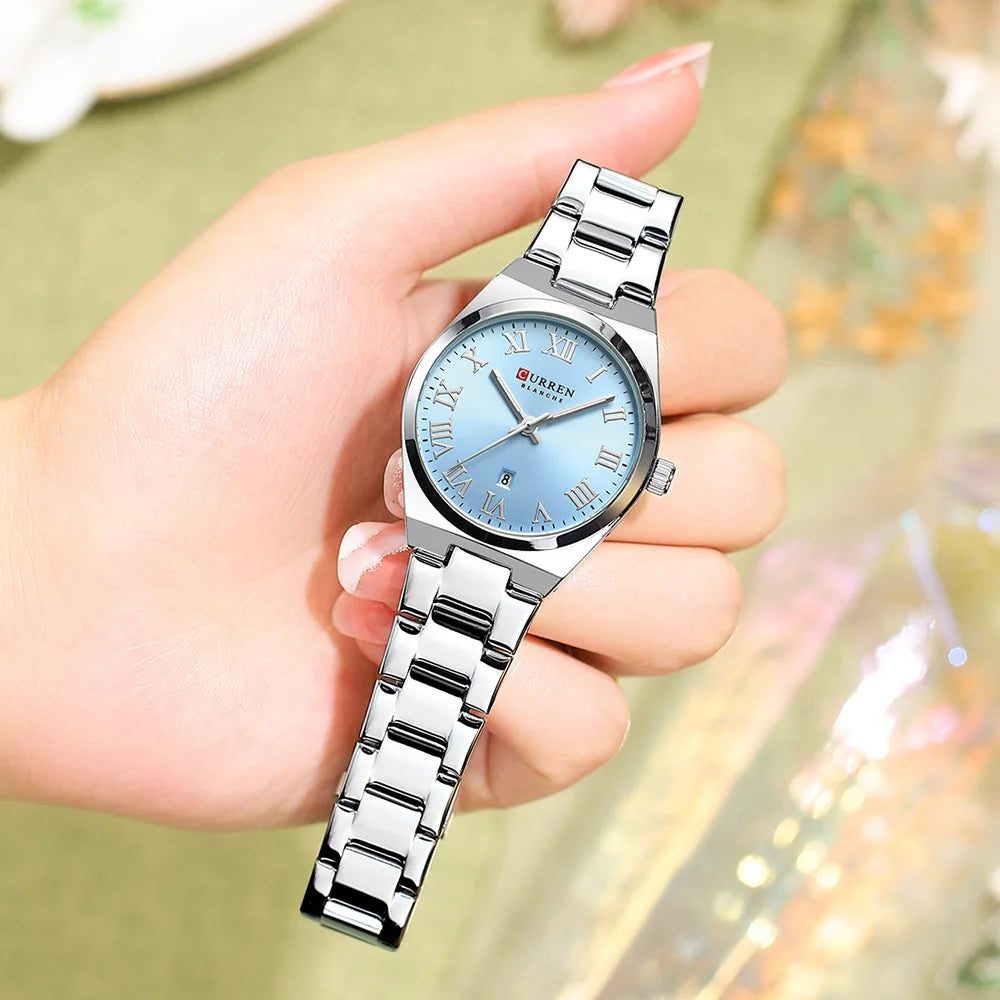 CURREN Women Watches Fashion Gold Stainless Stain Steel Ladies Watch Waterproof Quarzt Wristwatch Romatic Girlfriend Gift - Uknowucme