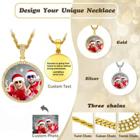 Custom Moissanite Photo Pendant 925 Silver VVS Personalized DIY Memory Picture Mini Small Medium Circle Chain Pendant Necklace - Uknowucme