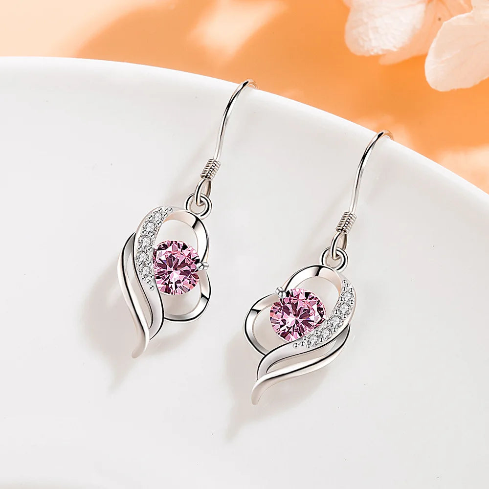 NEW S925 Sterling Silver Color Simple Round Bling CZ Zircon Stone Stud Earrings Fashion Jewelry Korean Earrings for Women Girl - Uknowucme